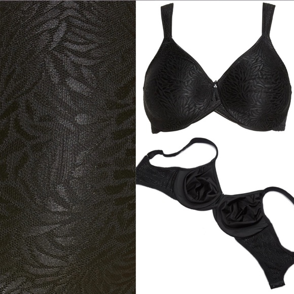Wacoal Black Jacquard Full Coverage Underwire Bra 855367 Size 34DDD - Picture 1 of 11